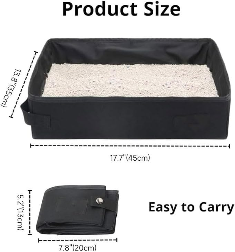 Portable Cat Litter Box, Travel Cat Litter Box (45 X 35 X 13 Cm) Foldable Waterproof Portable Cat Litter Box, Collapsible Foldable and Packable Light Weight for Indoor and Outdoor Use (2 Pcs) image number 5