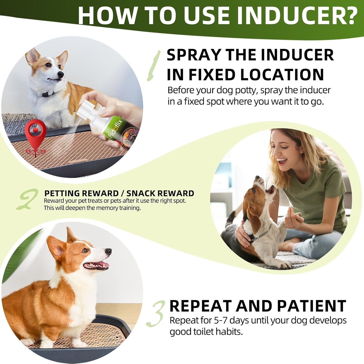 Dog Potty Training Spray,Pee Here Spray for Dogs Cats Indoor & Outdoor,Spray to Train Your Dog to Defecate in One Place,Correct the Dog'S Cat'S Bad Defecation Behavior image number 1