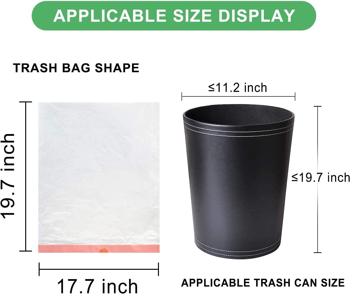 3 Rolls 15L Bin Bags Bin Liners Drawstring Rubbish Bags , Small Bin Bags Degradable Trash Bags Unscented Indoor Garbage Bags for Bedroom Kitchen Office （45X50Cm, 15L） image number 4
