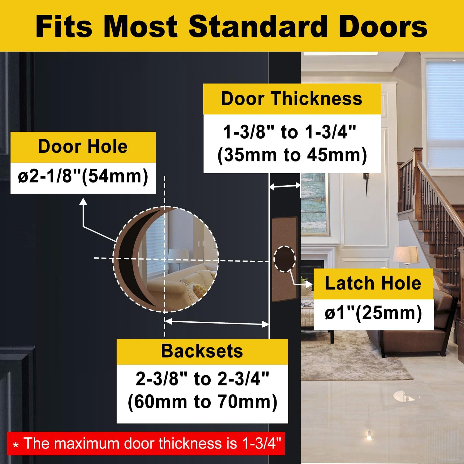 CML Hardware (3 Pack) Keyed Alike Entry Door Knob, Matte Black Exterior Door Lock for Front Door and Entrance, round Ball Handle - 3, Silver image number 2