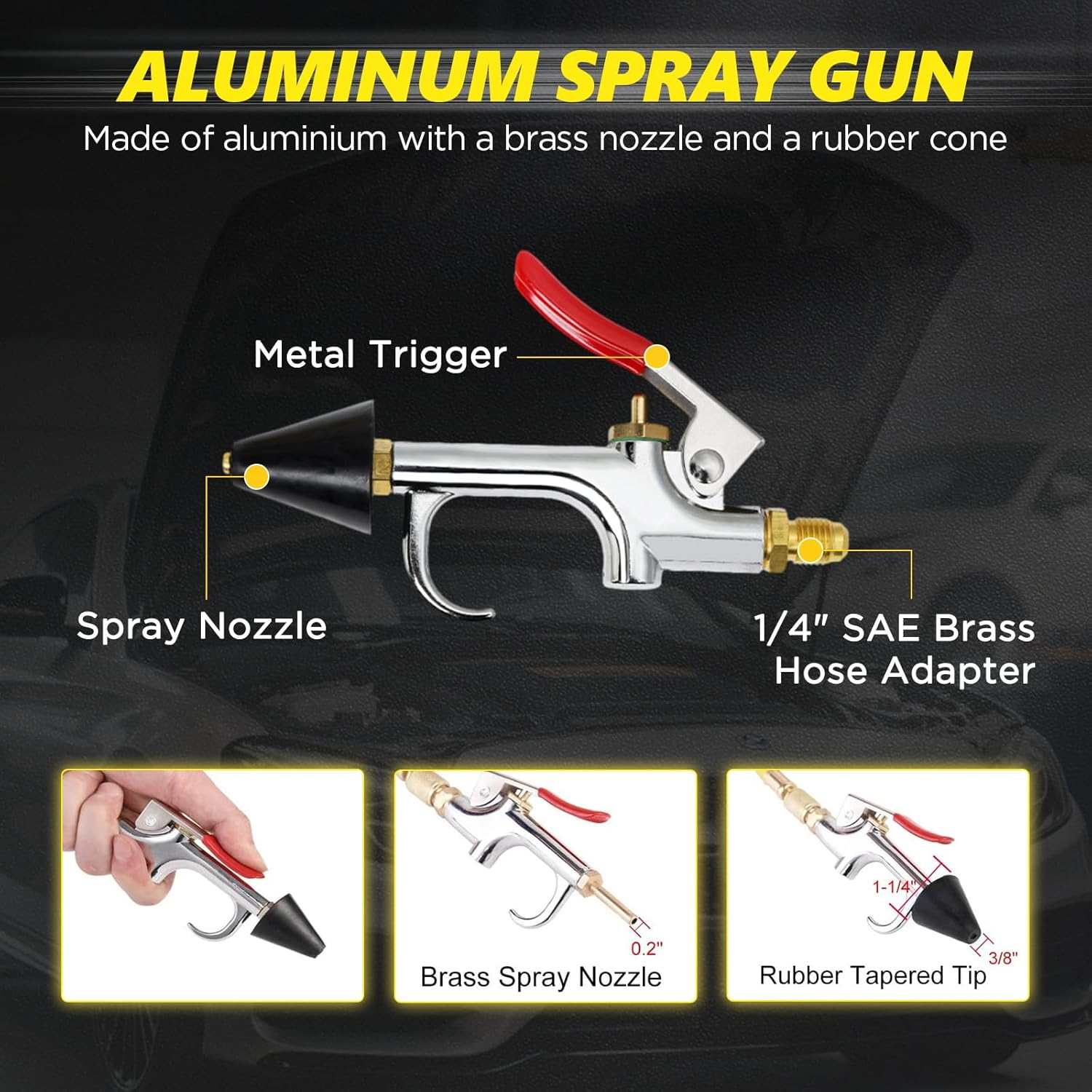 Car AC Flush Kit Car Air Conditioning Pipe Cleaning Kit with 220 PSI Pressure Gauge and Hose Flush Canister Kit for Air Conditioning Lines Fuel Lines Condenser Evaporator