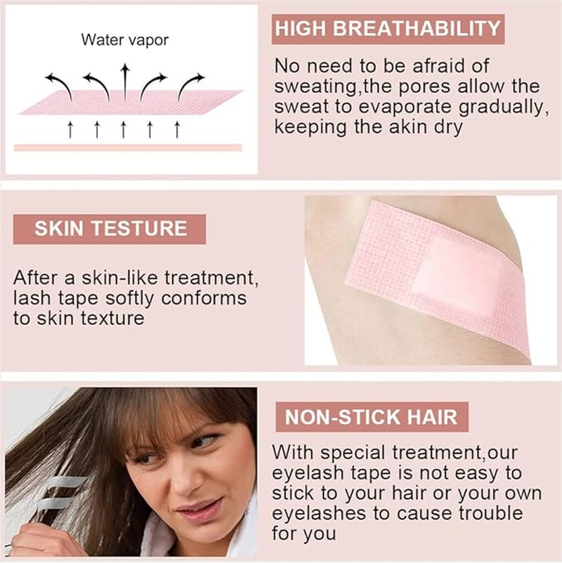 Silicone Gel Tape for Lash Extension - 2Pcs Eye Gel Duct Band, Mascara and Eyelash Fabric Tape (Blue) image number 3