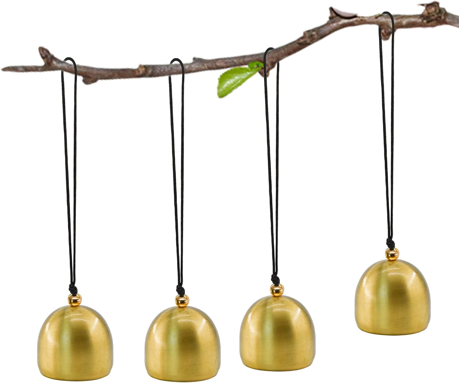 Mrmrkura 4Pcs Hanging Bells, Small Decorative Bells Jingle Bells for Christmas Wind Chimes Fengshui Bell for Good Luck Wealth Home Pendant for Home Garden Decor image number 2