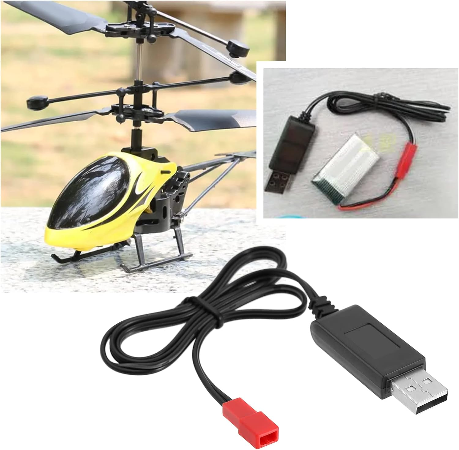 2PCS 3.7V Li-Po Battery USB Charger Cable JST Female Plug for RC Drone Quadcopter Battery Compatible with Syma S39 S32 S032 S032G S029G S027G image number 6