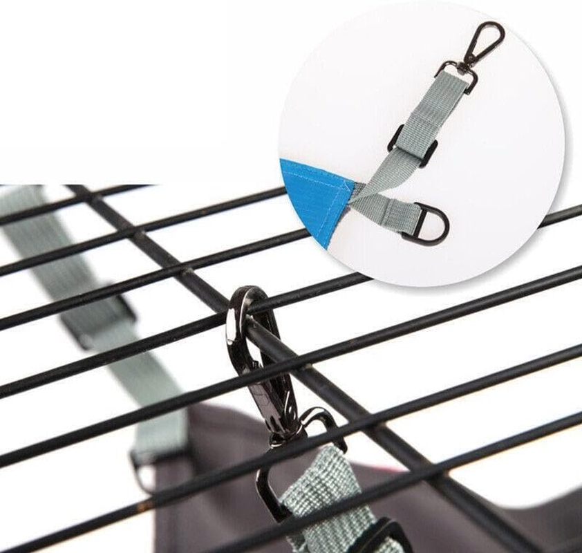 Waterproof Cat Hammock Hanging Bed Double Layer Dual Side Sleep Cage Swing Chair, Durable Hanging Bed, Double Layerr, Comfortable Swing Chair for Cage - Blue image number 6