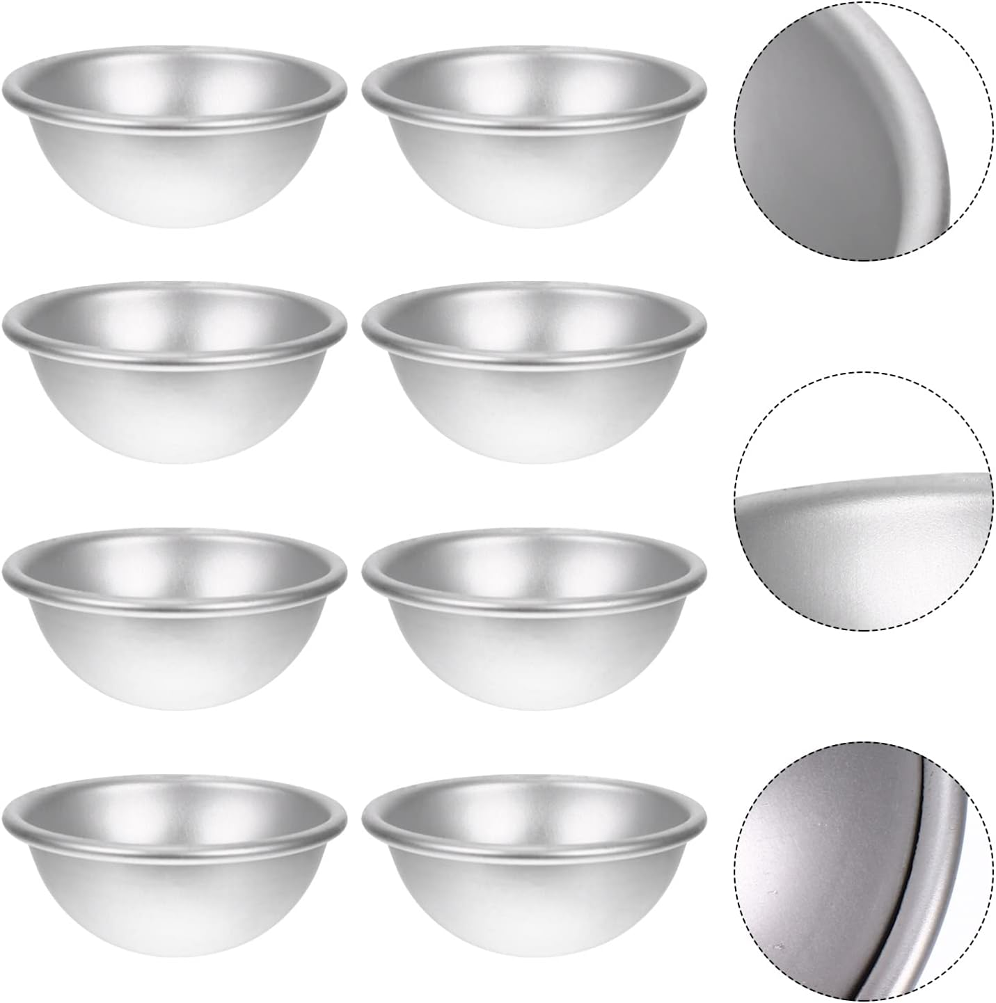 SEWACC 36Pcs DIY Bath Salts Salt Balls Bath Bomb Molds Semicircular Aluminum Molds for Gifts Decorations image number 2