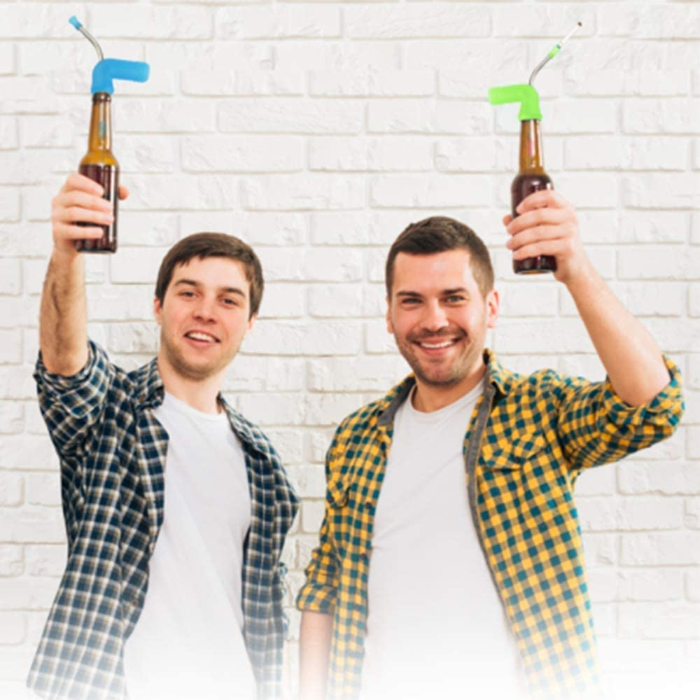 Beer Snorkel Funnel, Beer Bottle Chugger, Chug a Beer in 4 Seconds Flat, Made of Stainless Steel & Flexible Silicone, Perfect for House Parties, Tailgating, Bachelor Parties image number 3