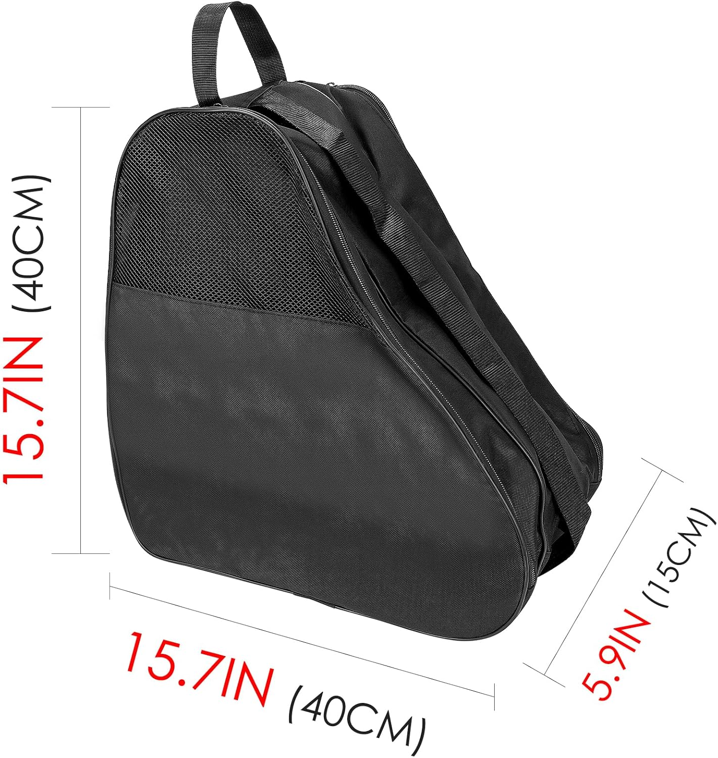 LUWOO Roller Skate Bag, Breathable Roller Skate Bag with Adjustable Shoulder Strap, Oxford Cloth Ice Skate Shoes Carry Bag for Women, Men (Black) image number 2