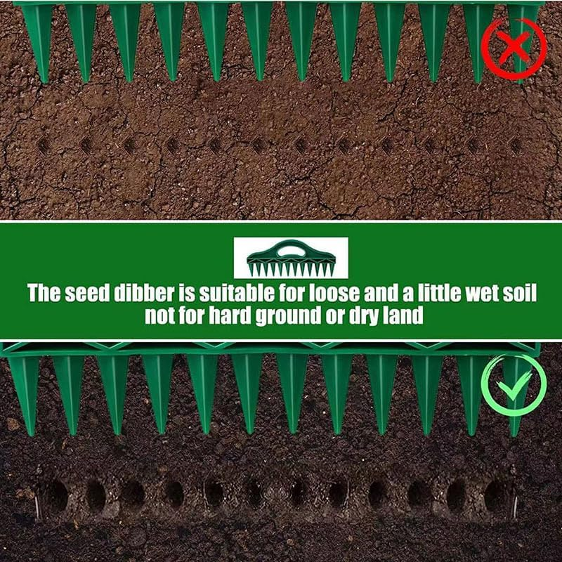 AIMALL Gardening Seed Punch Tool with 12 Holes for Planting, Quick Sowing Dibber, Durable Plastic Material for Vegetable Garden and Farm Use