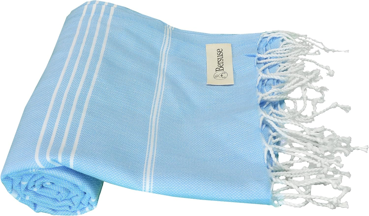 Bersuse 100% Cotton Anatolia Turkish Towel - 37X70 Inches, Blue