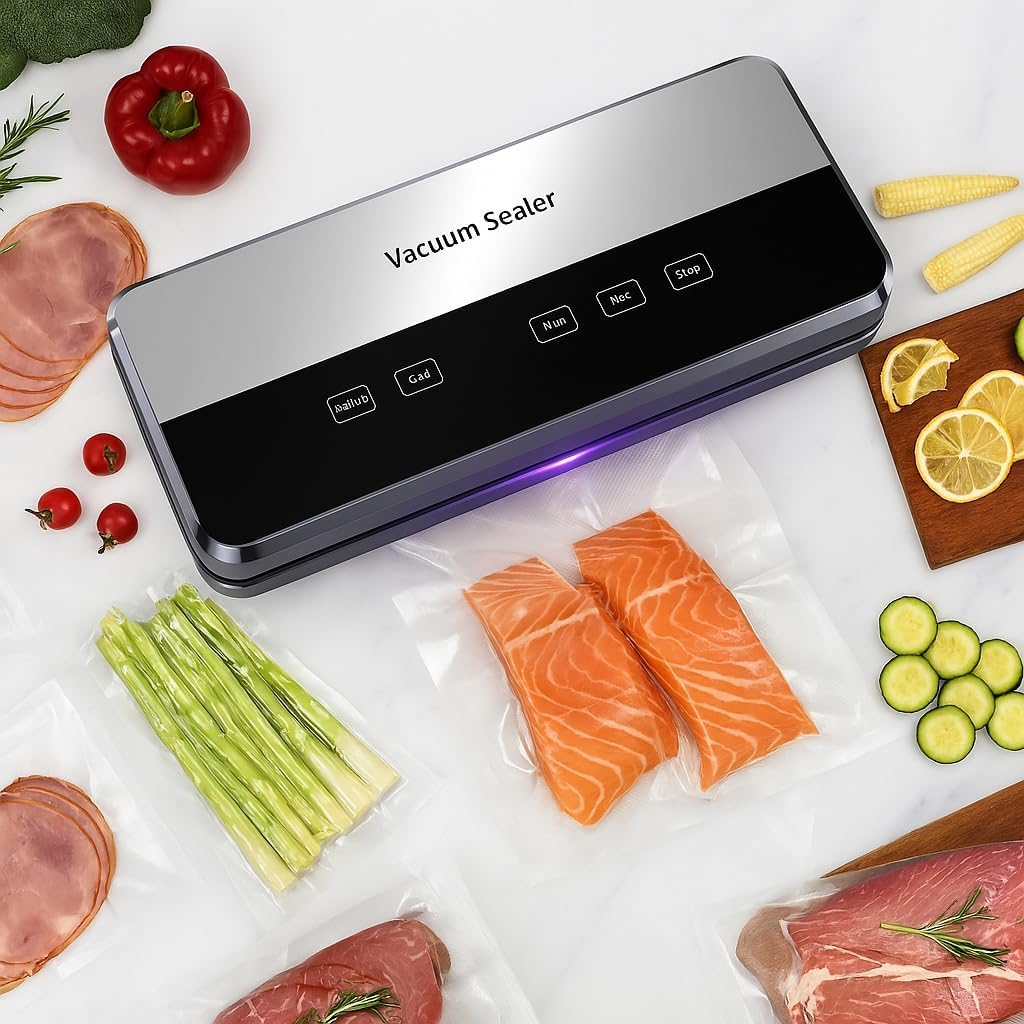 Food Vacuum Sealer for Meal Prep,Food Packer Equipped with Vacuum Bags,Built-In Cutter,Automatic Vacuum Sealer Machine Kit Dry Moist Seal Pulse Canister Mode Good for Leftovers,Sous Vide,Freezing image number 4