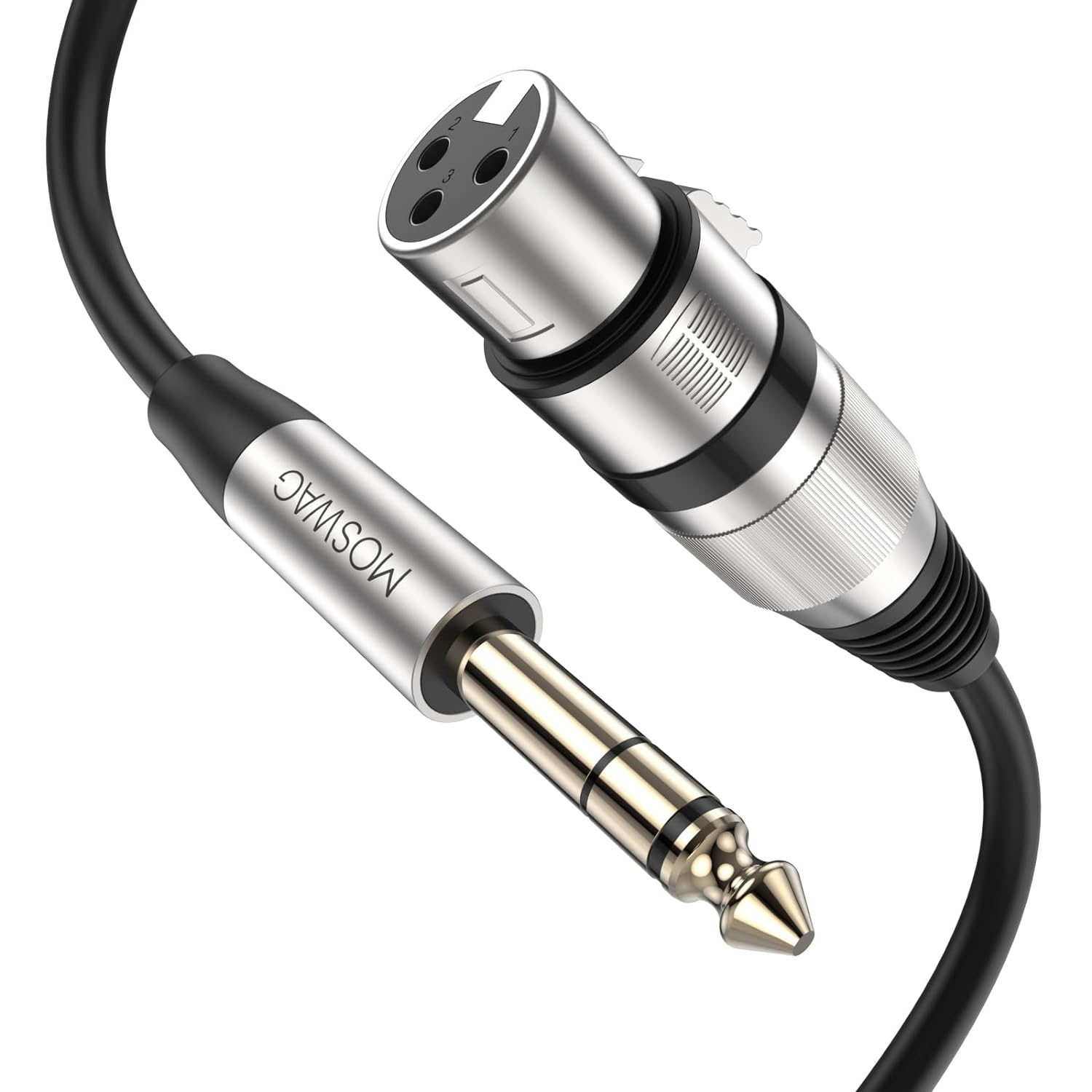 MOSWAG XLR Female to 1/4 Inch (6.35Mm) TRS Cable, TRS 6.35Mm (1/4 Inch) to XLR Female Cable for Dynamic Microphone, Speaker, Microphone Amplifier, Mixer, Audio Sound Consoles image number 3