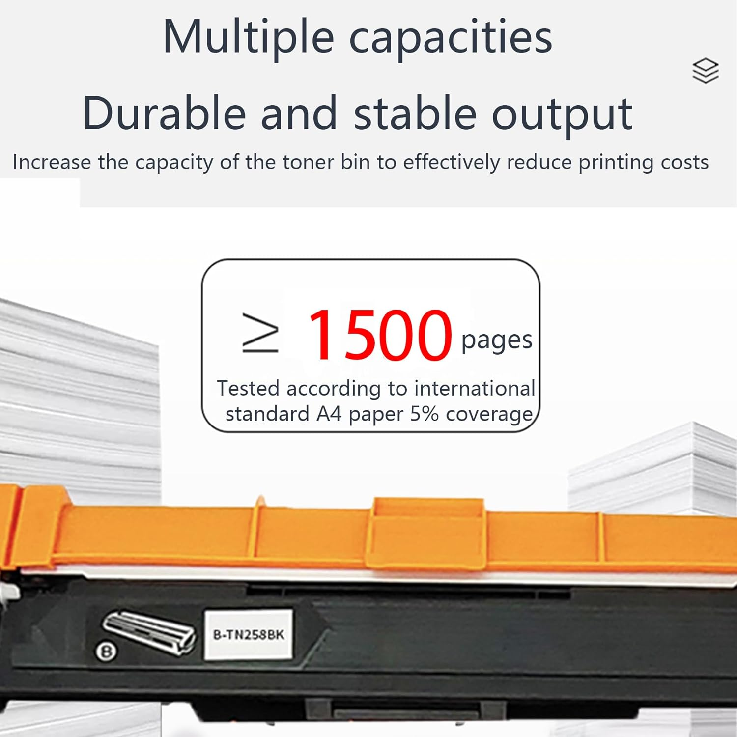JOJOBE Planet TN-258BK Compatible Toner Cartridge with Brother MFC-L8390CDW L3755CDW L3760CDW L8240CDW HL-L3280CDW L3240CDW DCP-L3520CDW L3560CDW , 1500 Pages per Cartridge Black image number 3