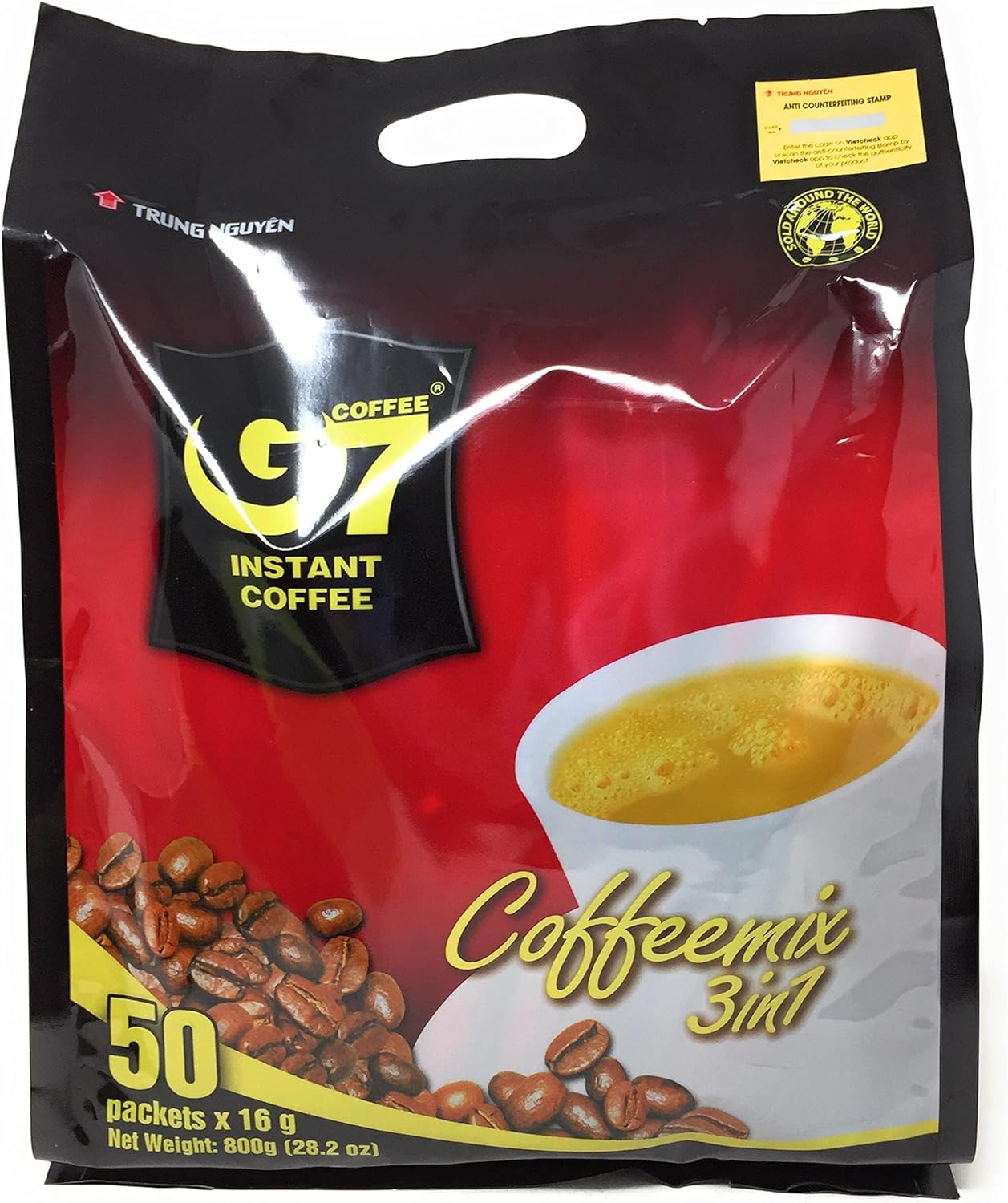 Trung Nguyen G7 3-In-1 Instant Premium Vietnamese Coffee, Coffeemix 50 Sachets X 16G (800 Gram)