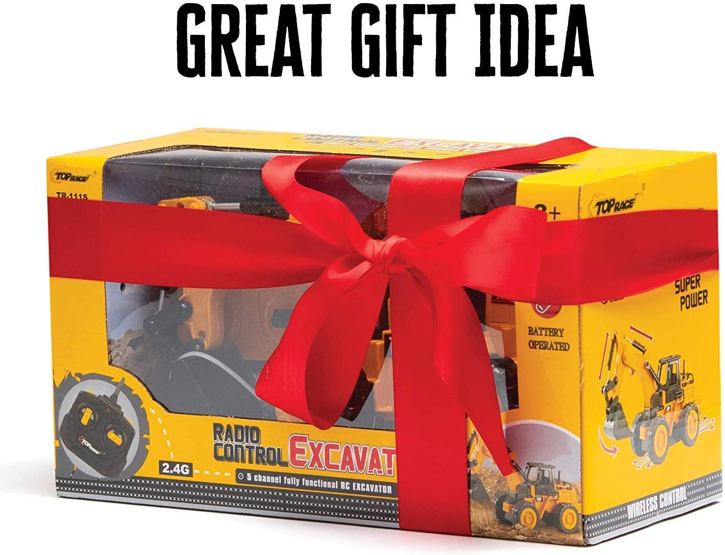 Top Race 5 Channel Fully Functional Remote Control Construction Truck Kids Size Designed for Small Hands Front Loader image number 1