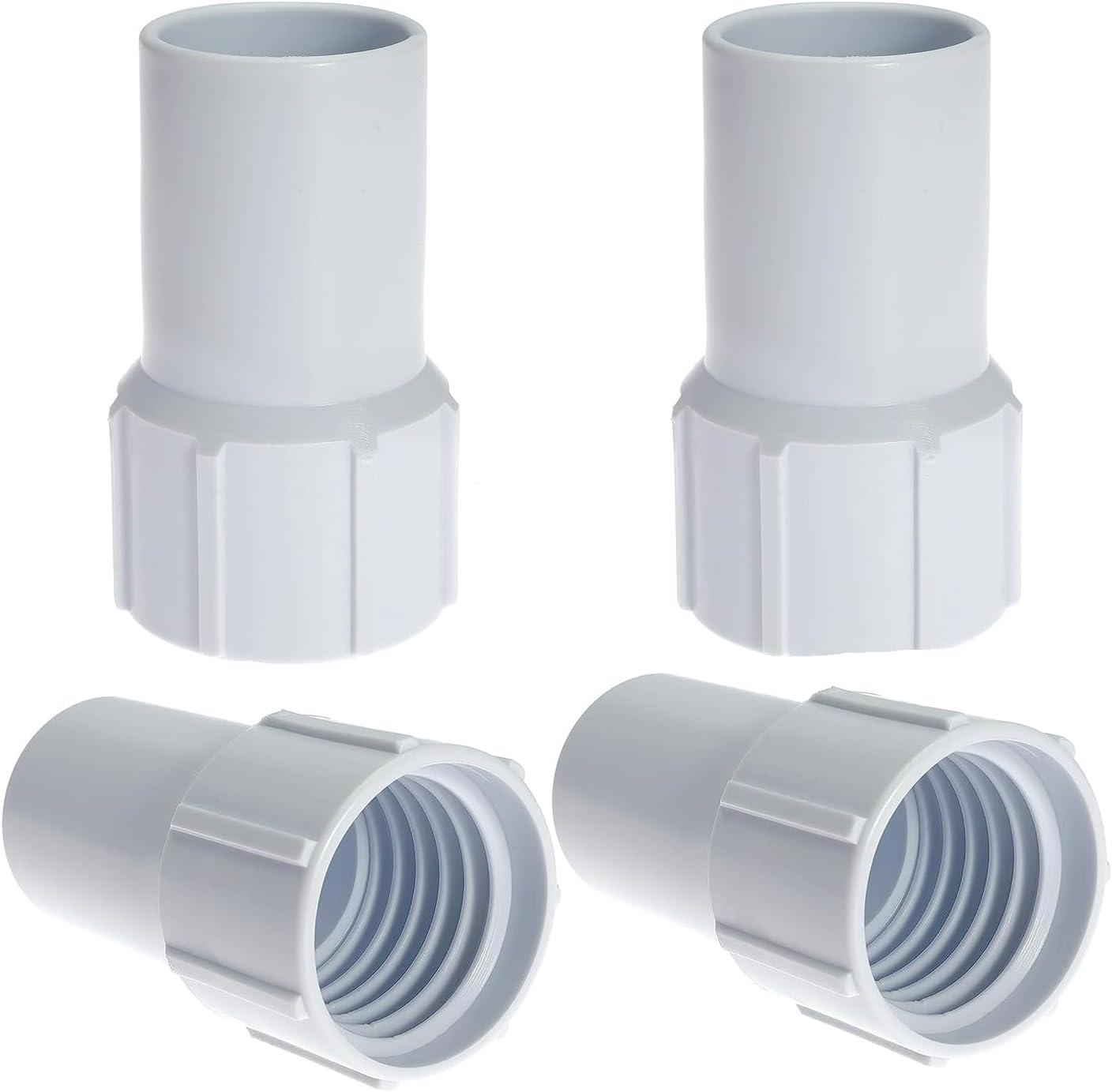 4Pcs Pool Vacuum Hose Cuff, Pool Hose Replacement Cuffs, Hose Threaded 1-1/2 Inch, ABS Plastic, Pool Hose Repair Ends, for Hose Repair Ends Connect Vacuum Head Vacuum Skimmer Inlet Hole image number 2