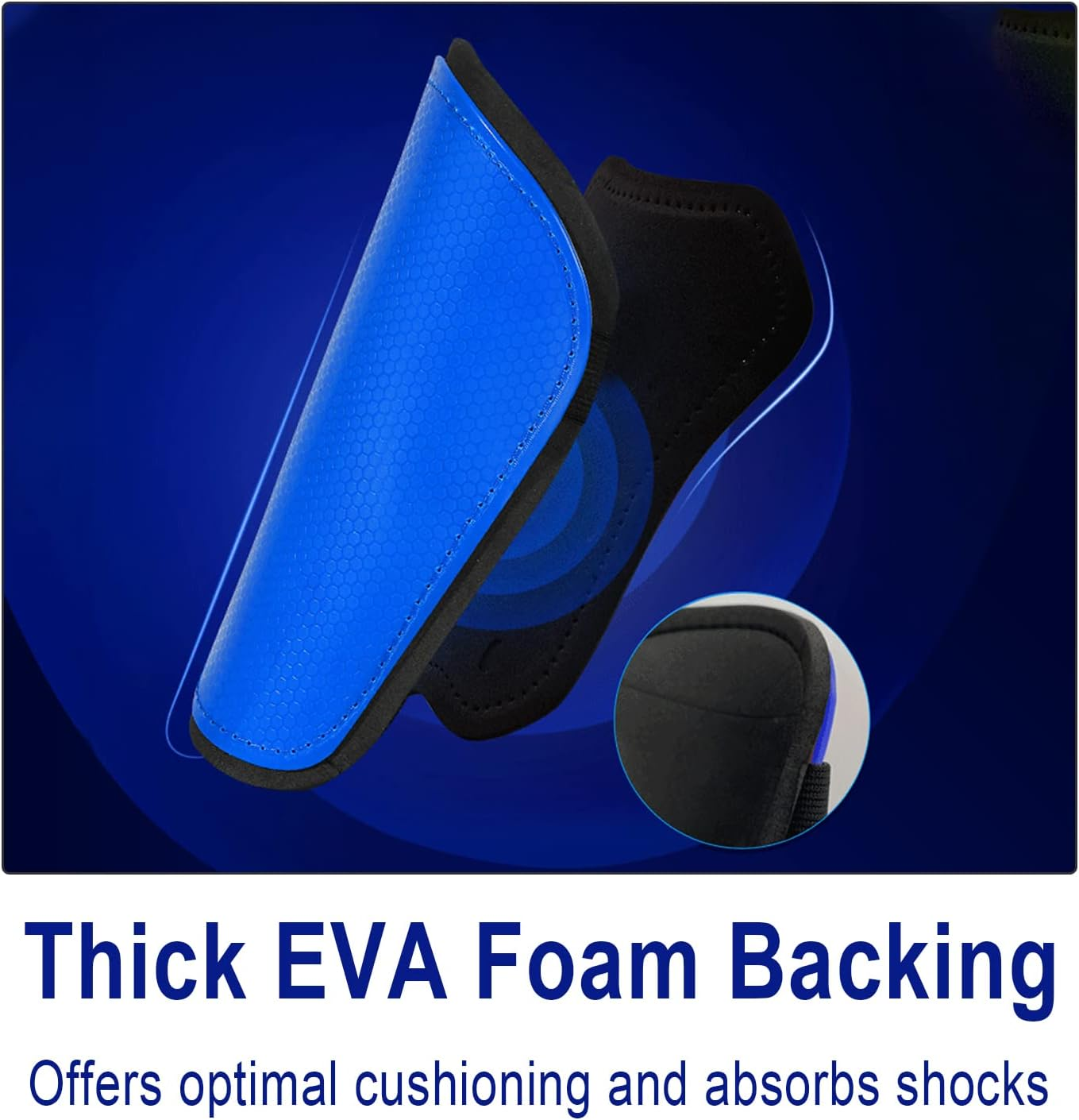 Soccer Shin Guard with Ankle Protector and Adjustable Straps Football Protective Equipment for Kids Youth Adults Black M image number 4