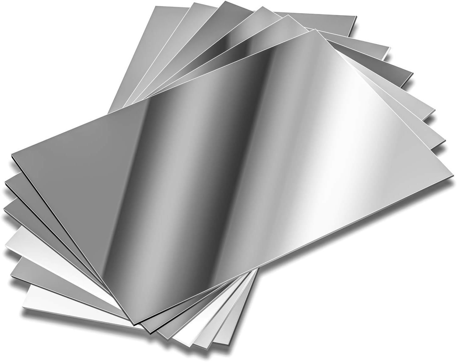 Elcoho 12 Pack School Mirrors Plastic Mirror Decor Flexible Mirror Sheets Self Adhesive Mirror Tiles Silver Mirror Board Card for School Educational or Home Decor image number 6