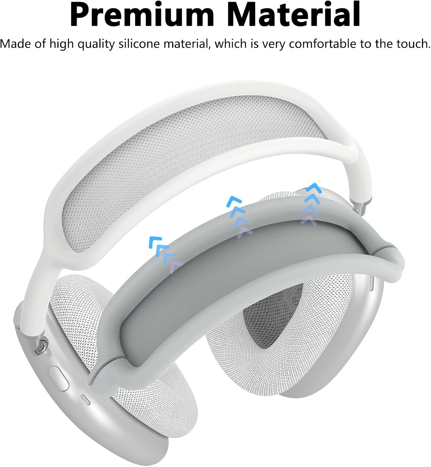 Silicone Case Cover for Airpods Max Headphones, Anti-Scratch Ear Pad Case Cover/Ear Cups Cover/Headband Cover for Airpods Max, Accessories Soft Silicone Skin Protector for Apple Airpods Max (Gray) image number 3