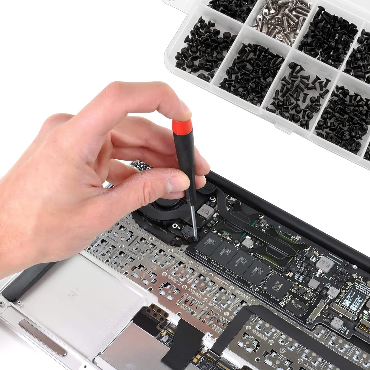 Laptop Computer Screws Kit, 500Pcs Micro Screws M2.5 M3 Flat Head Universal Computer Screws, Computer Screws Standoffs Kit Screw for Laptop Screw Replacement image number 5