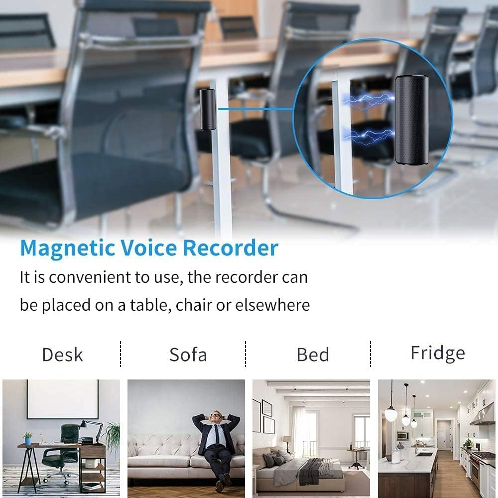 32GB Digital Voice Recorder, Magnetic Mini Voice Activated Recorder, 25 Days Long Battery Life, Suitable for HD Recording Meetings Interviews Classes Lectures image number 1