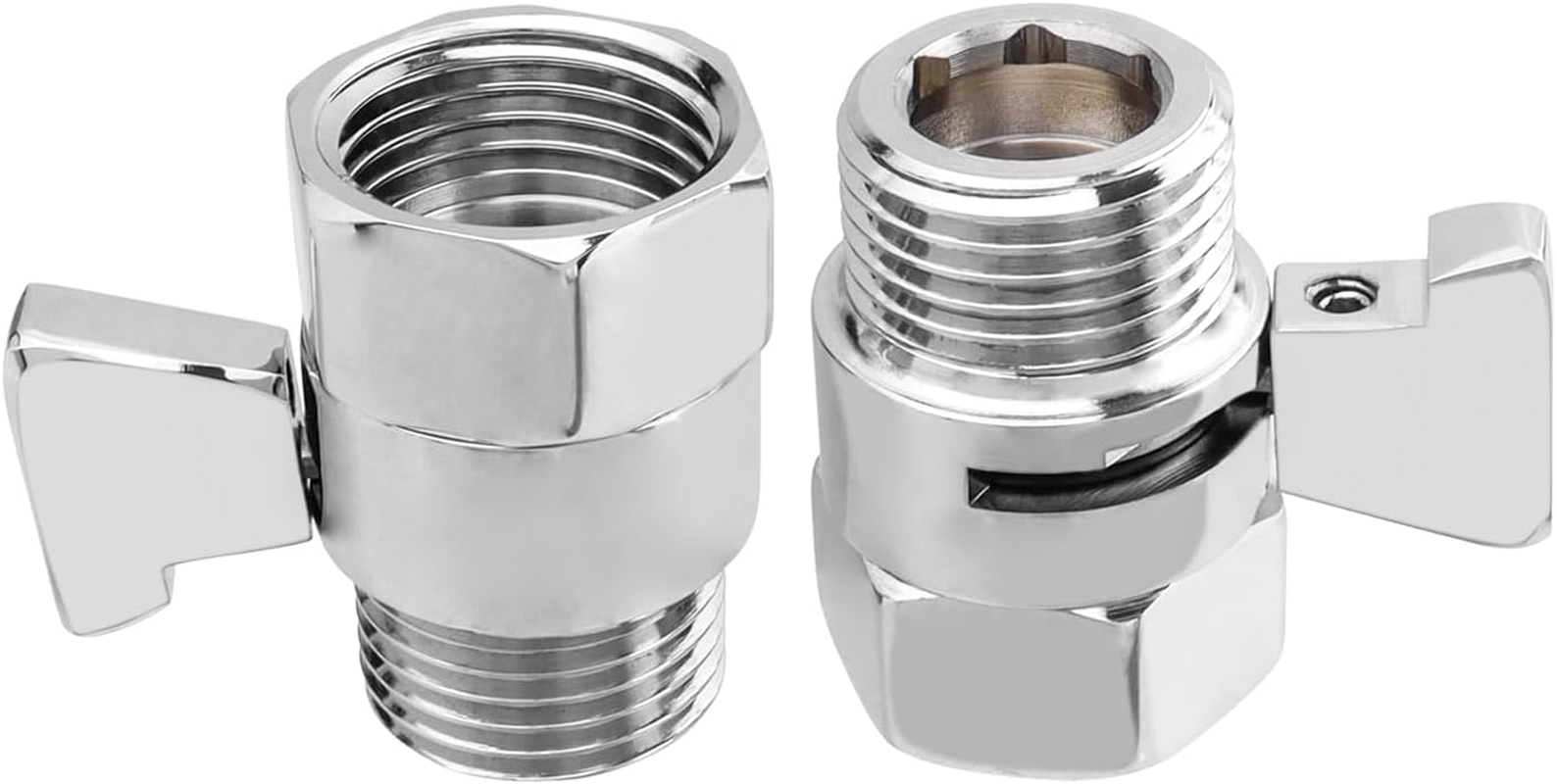 2 Pcs Shower Head Flow Control Valve Shut-Off Valve Water Flow Control Valve G1/2 Brass Pressure Reducer Water Volume Adjust Valves for Handheld Shower image number 1