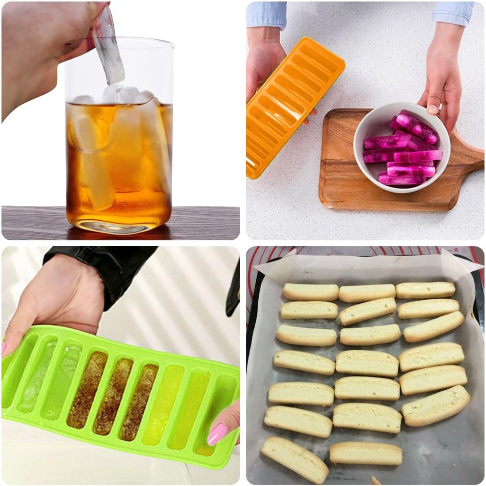 (Tube) - Ice Tube Making Trays, Perfect Ice Cube Sticks Moulds for Small Mouth Sport Water Bottles, Bottled Soda, IHUIXINHE Silicone Ice Stick Tray Set of 4 Packs, 40 Ice Sticks image number 4