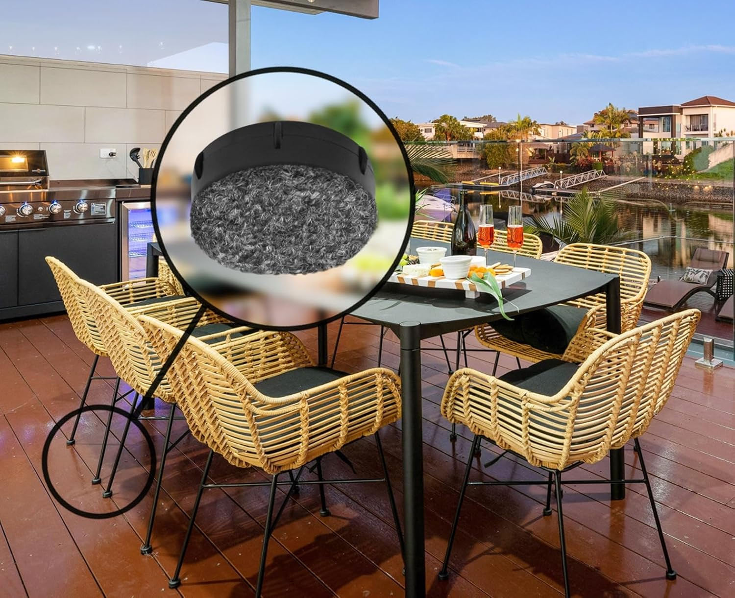 Slipstick Gorilla Outdoor 38Mm (1.5") Patio Chair Leg Caps for Wrought Iron Furniture (8 Pack) Floor Protecting Replacement Feet Glides for Metal Tables and Chairs, Marine Berber Sliders image number 1