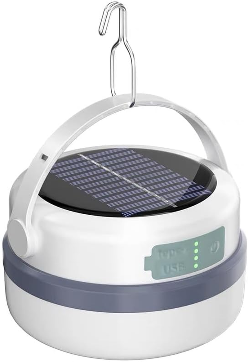 Portable Camping Light - Ultra Bright, 6000Mah Solar & USB Rechargeable, Power Bank Function, Waterproof, Detachable Battery, Power Display Ideal for Emergency, Tent, Outdoor, Power Outages image number 4