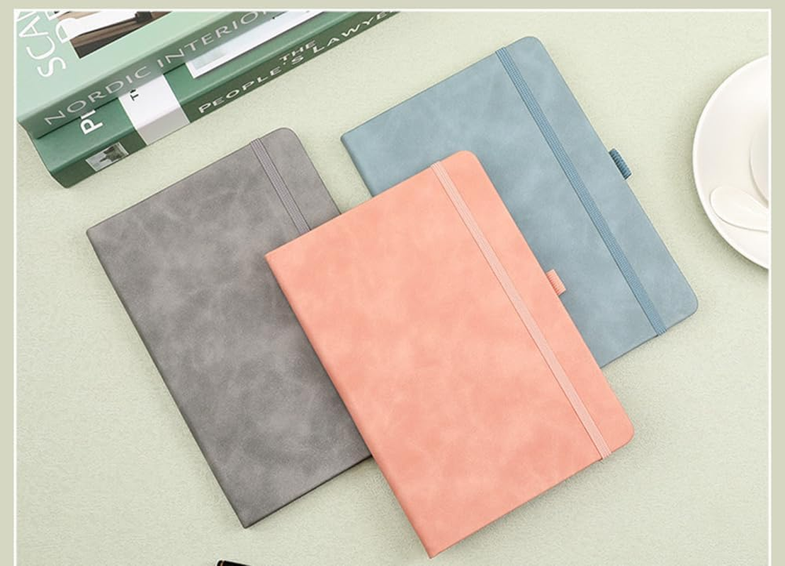 2 Pack Notebook-A6/A5 Lined Journal Notebook,100 Pages 80 GSM Journal Notebook Hardback Notepad with Bookmark, Pen Loop,Premium Leather Hardcover Notebook for Writing Study Office Travel Recording (Green) image number 2