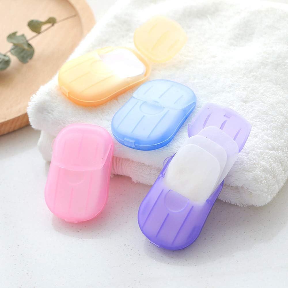 Travel Portable Soap Flakes with Storage Box Co Ainer 200Pcs Soap S Sce Ed Foaming Soap Hand Washing Cleaning Supplies image number 6