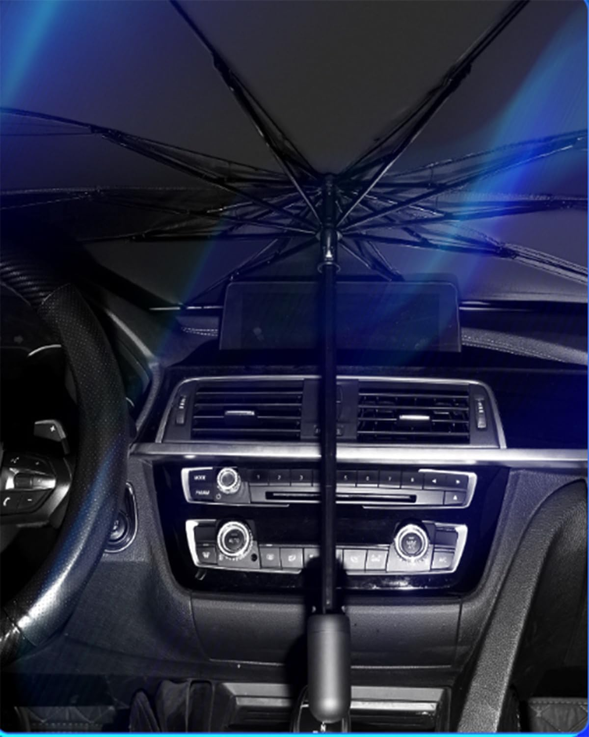 Large Car Sunshade Front Windshield with Safety Hammer Car Windscreen Sun Shade Umbrella Sunshade UV Rays Protector Car Shades for Most Cars Suvs image number 5
