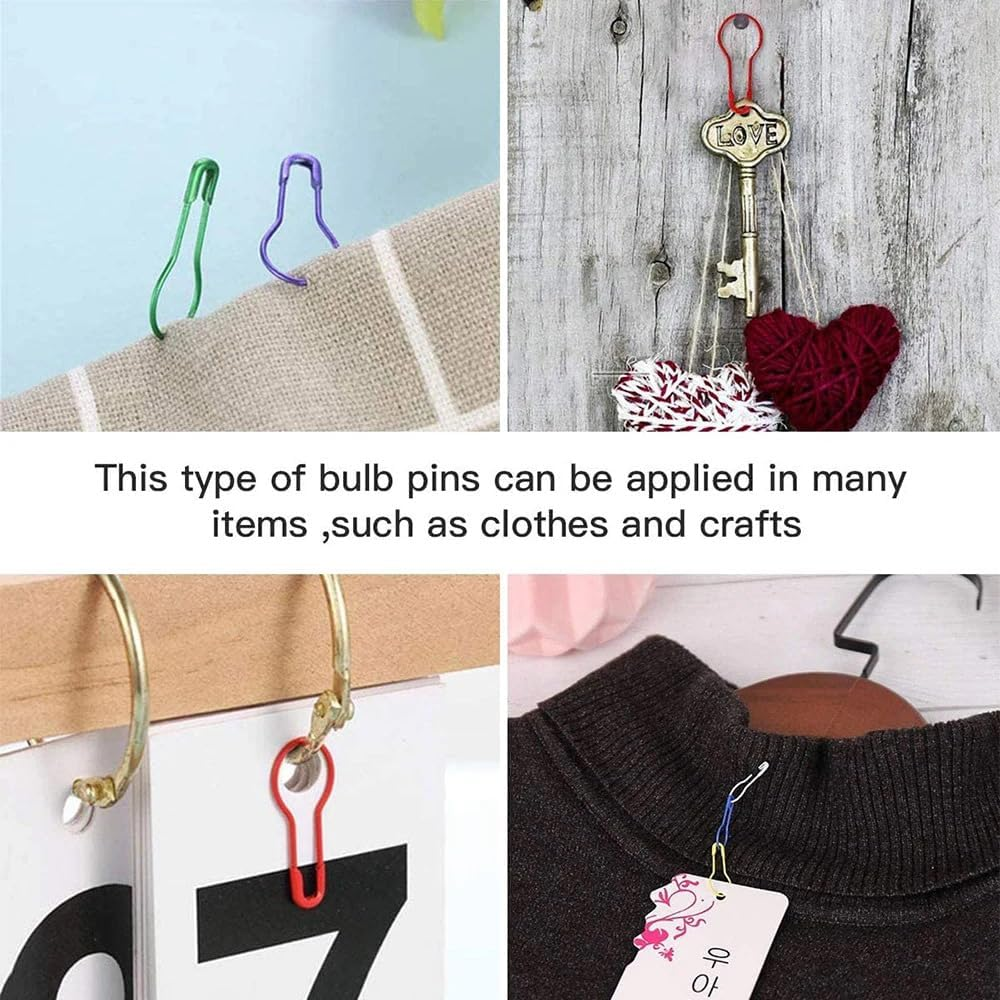 750 Pcs Safety Bulb Pins, Crochet Stitch Markers for Crocheting，Metal Calabash Safety Pins Pear Shaped Pins for Knitting Stitch Markers, Sewing Clothing DIY Craft Making(15 Colors) image number 6