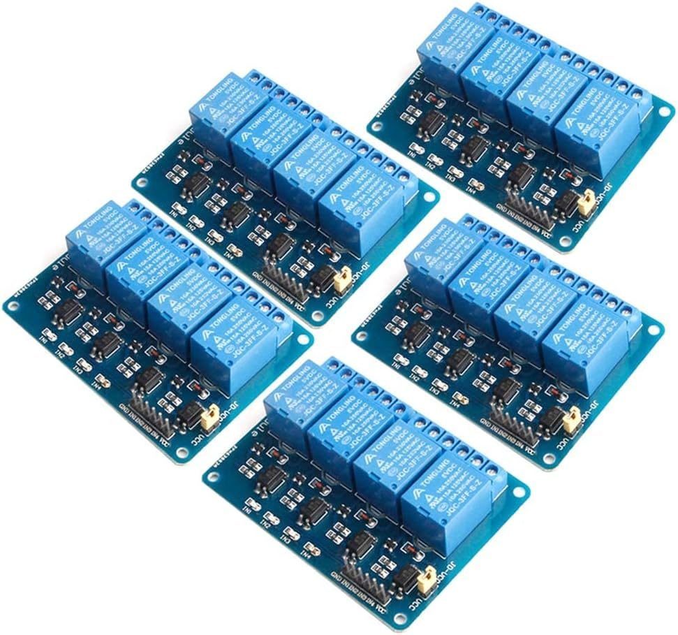 5Pcs 4 Channel CH4 5V 12V 24V Relay Module Shield for ARM PIC (5V) image number 2