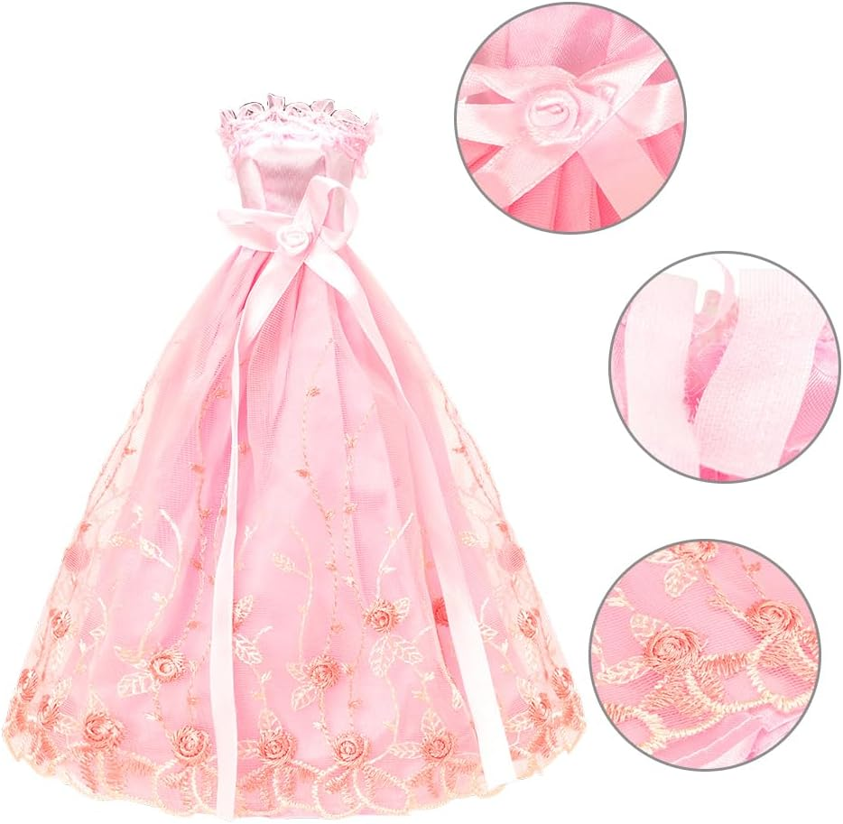 Barwa 55 Pcs Doll Clothes and Accessories Set EU CE-EN71 Certified Include 15 Clothes Party Grown Outfits + 40 Different Doll Accessories for 11.5 Inch Dolls