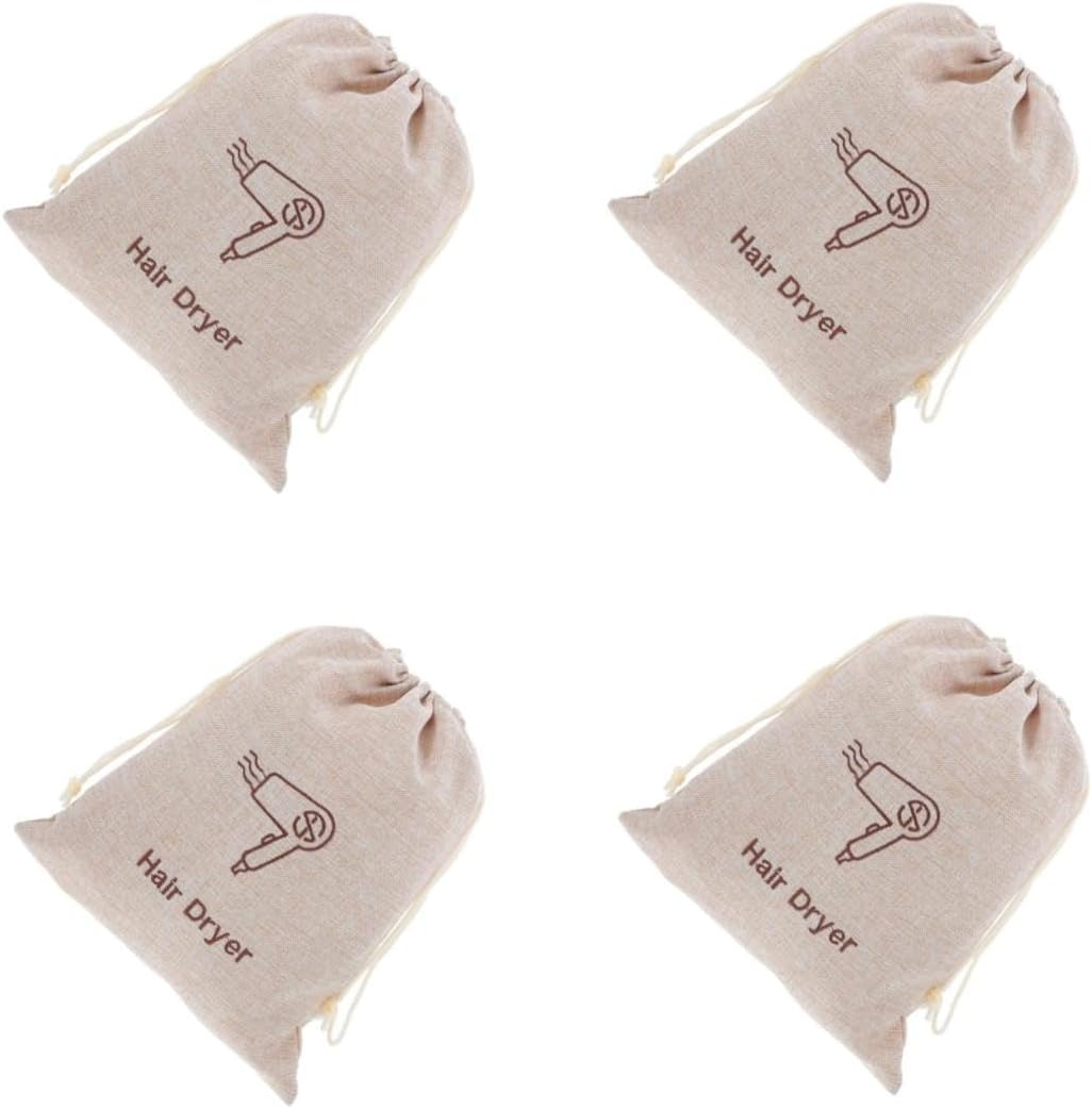 4Pcs Hair Dryer Storage Bag Drawstring Dustproof for Hotels and Guesthouses Travel Friendly Hair Dryer Bag image number 3