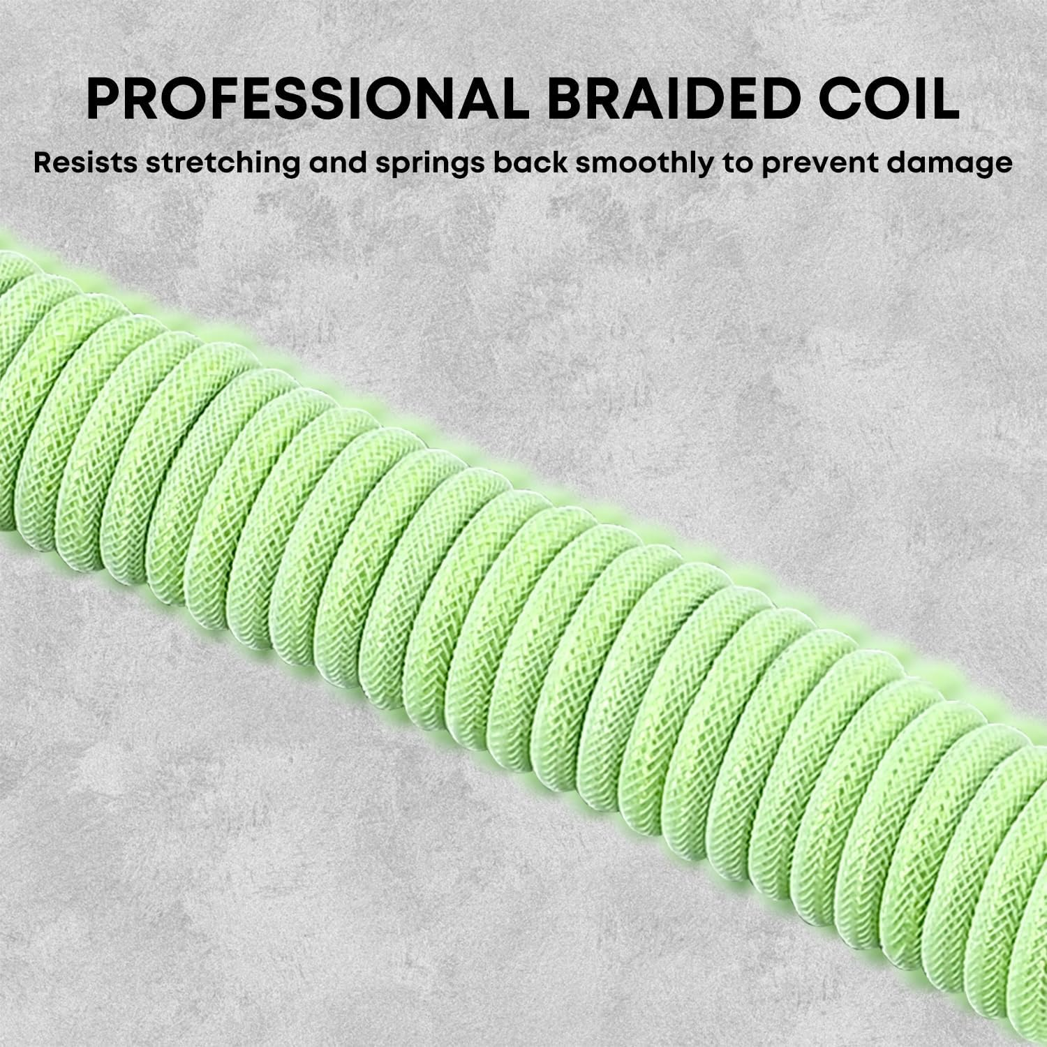 Coiled Keyboard Cable, MACHNIVO USB C Cable for Mechanical Gaming Keyboard, Detachable Metal Aviator for Custom Keyboard, PC Gaming Accessory (Jade Green) image number 3