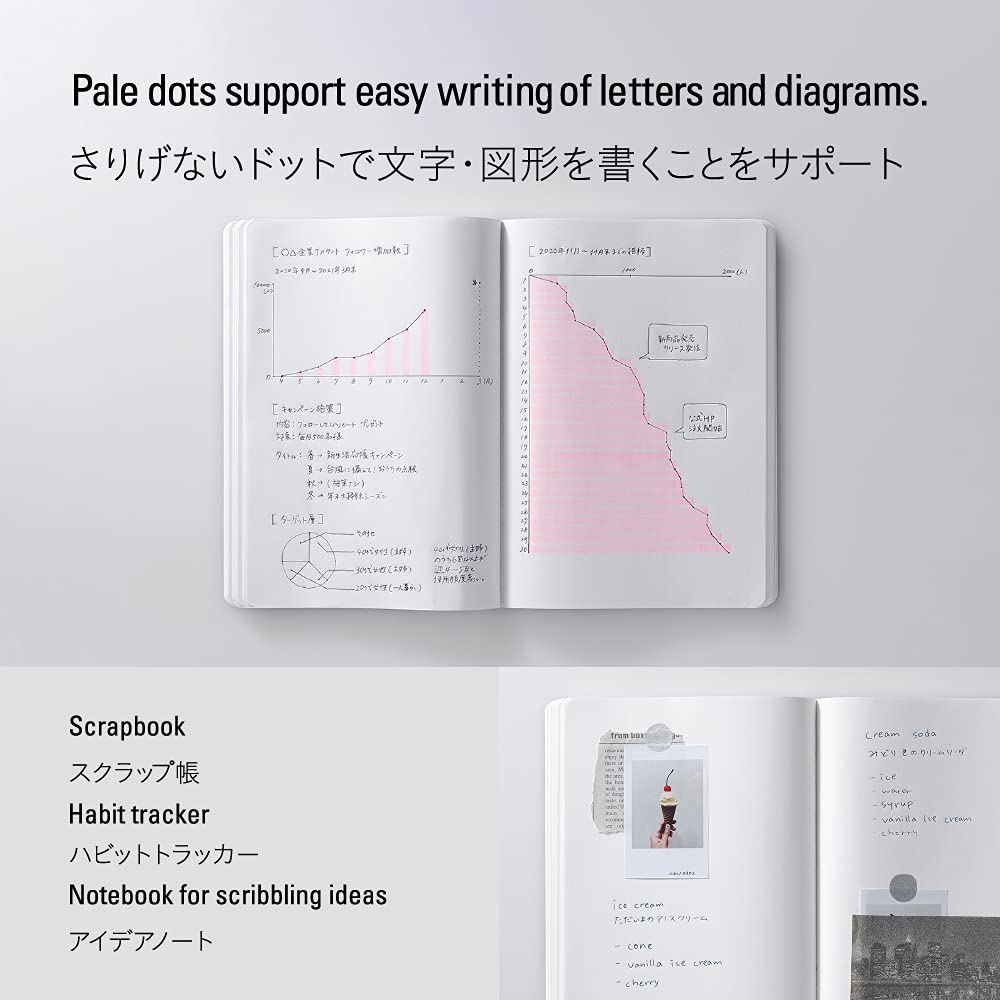 Nitoms STALOGY S4151 Notebook, 1/2 Year Notebook, A5, Dot Grid, Black image number 2