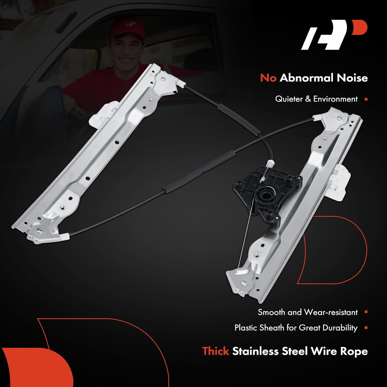 A-Premium Power Window Regulator without Motor for Dodge Avenger 2008-2010 Sedan Front Right Passenger Side