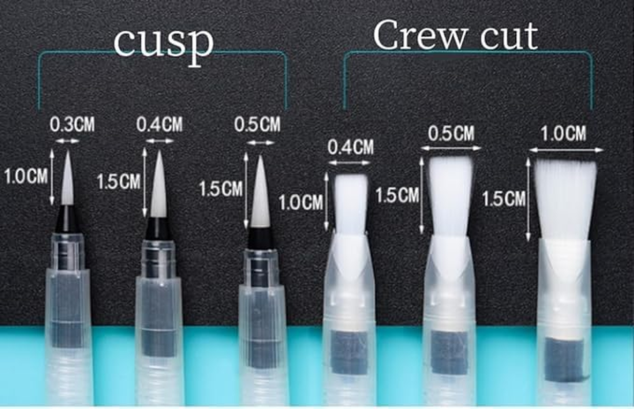 Water Color Brush Pen Set, 6 PCS Watercolor Paint Pens, Water Color Water-Base Markers, Water Soluble Colored Pencil Ideal for All Water Soluble Pigment and Watercolor Media image number 2