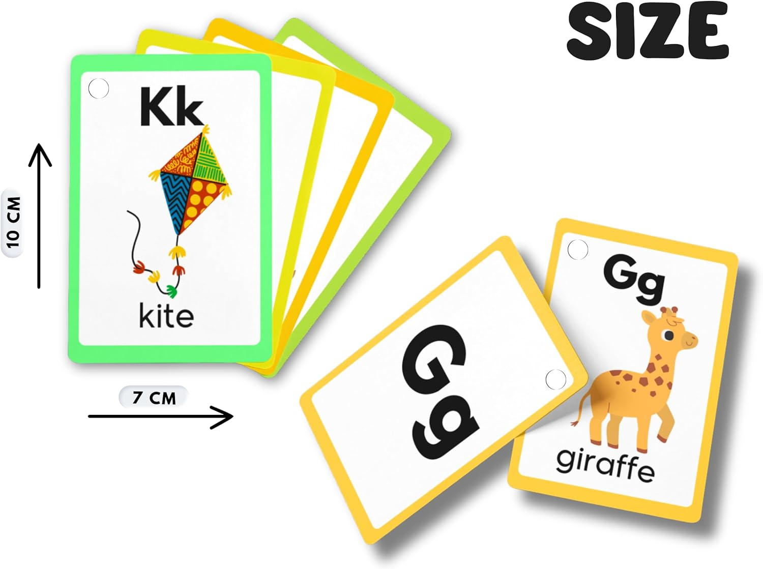 Alphabet Flash Cards Educational ABC Flash Cards, 26 Double Sided Alphabet Cards Held in Ring, Letters Uppercase and Lowercase image number 2