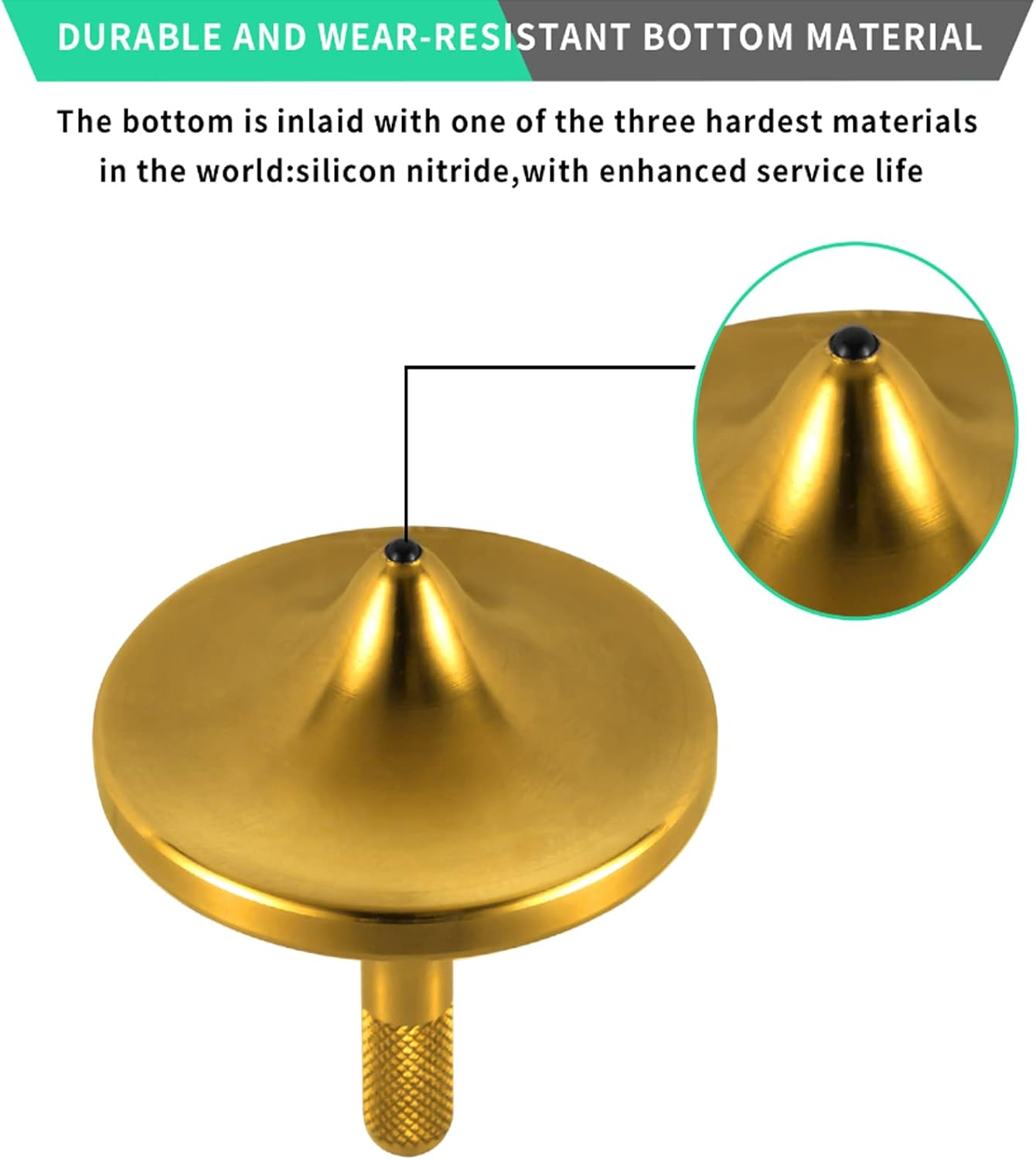 (S, Gold) - CHEETOP Precision Brass Spinning Top,Elegant Stable Metal Desktop Toy Gyro,Relaxation Toy,Hardest Silicon Nitride Is Inlaid at the Bottom,Quiet Noiseless (Small Size Gold-Diameter 24Mm) image number 5