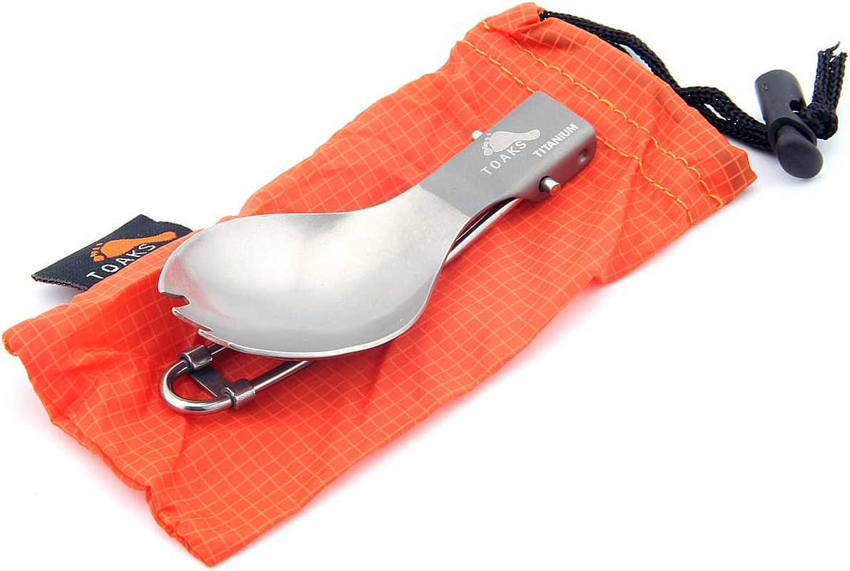 TOAKS Ultralight Titanium Tableware Outdoor Flatware Cutlery Fork and Spoon (T-21) image number 5