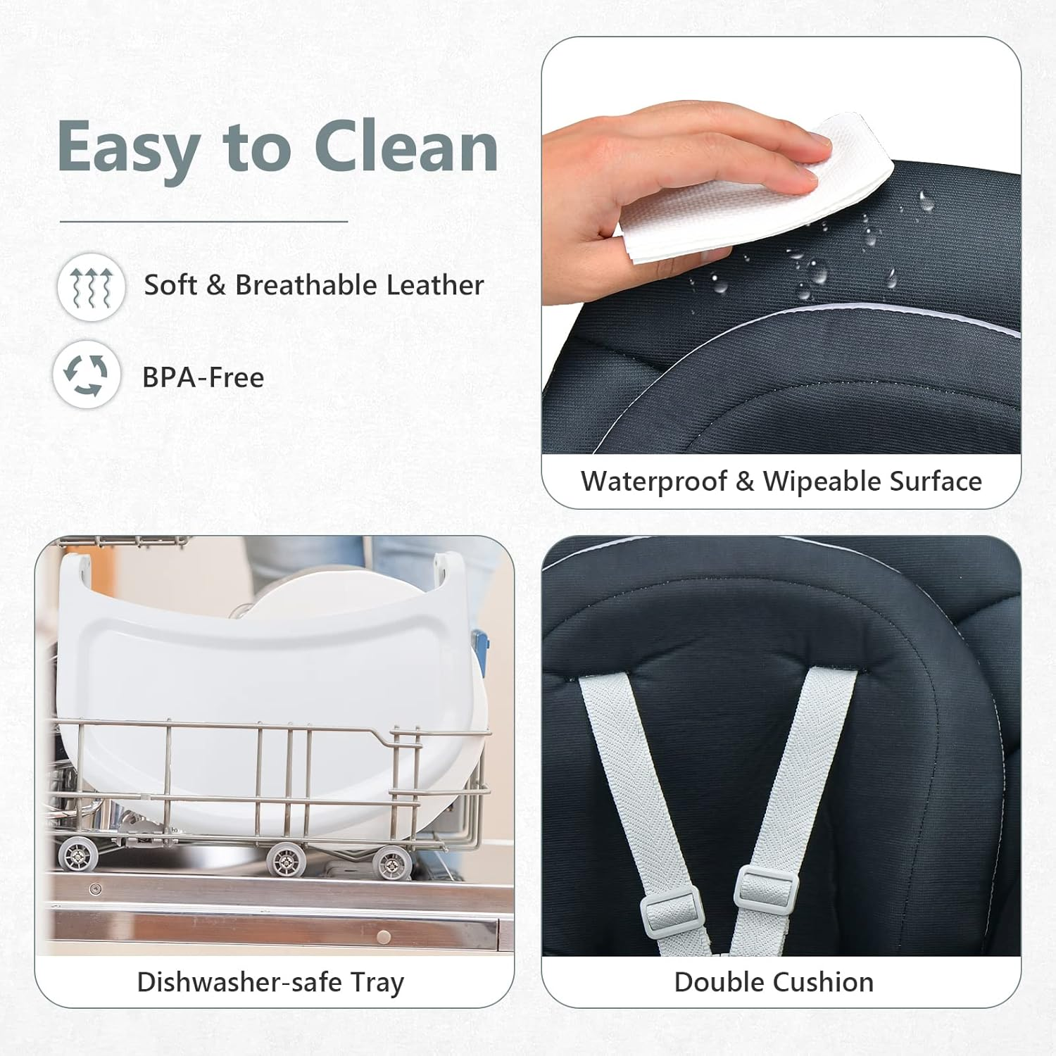 INFANS 8 in 1 Baby High Chair, Convertible Highchair for Babies and Toddlers, Infant Dining Booster Seat, Building Block Table, Kids Stool Table Chair Set with Removable Tray (Black) image number 3