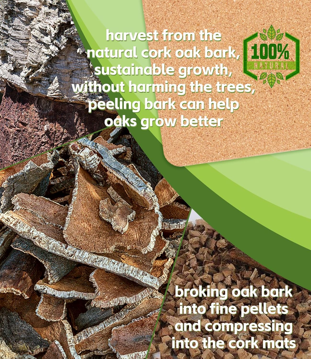 Cork Trivet, 4 Pcs High Density Thick Square Cork Trivets for Hot Dishes, 8 Inch Heat Resistant Multifunctional Cork Coaster, Cork Hot Pads for Table & Countertop KTLBCT16 image number 3