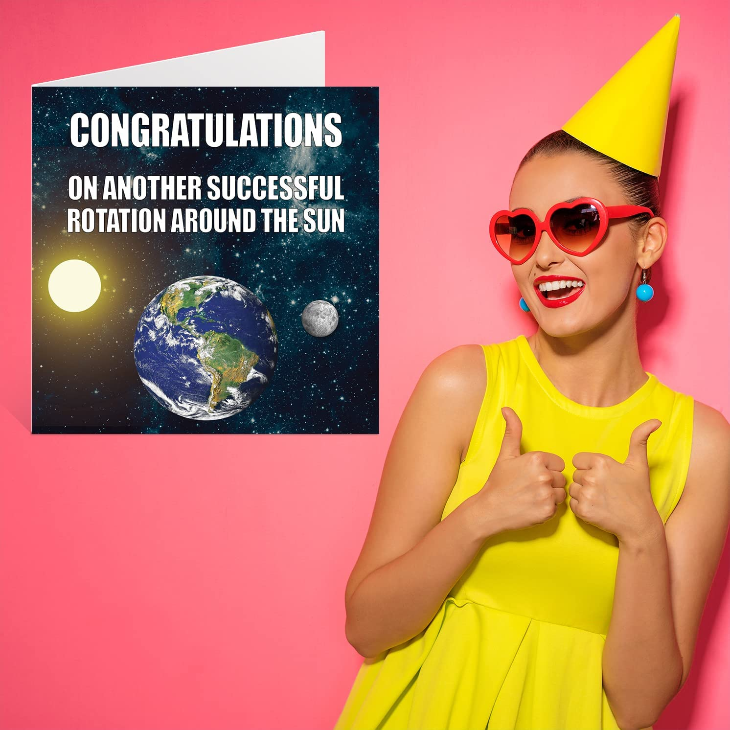 Funny Birthday Cards for Men Women - Earth Rotation - Banter Happy Birthday Card for Brother Sister Son Daughter Mum Dad Nan Grandad, 145Mm X 145Mm Joke Humour Greeting Cards 18Th 21St 30Th 40Th Bday image number 2