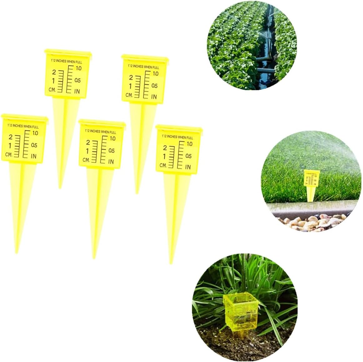 Bright Yellow Transparent Reusable Rain Gaugesgarden Water Gauge Outdoor Water Measuring Tool Plastic Sprinkler Gauge Instrument for Garden Lawn Backyard (Bright Yellow) image number 4