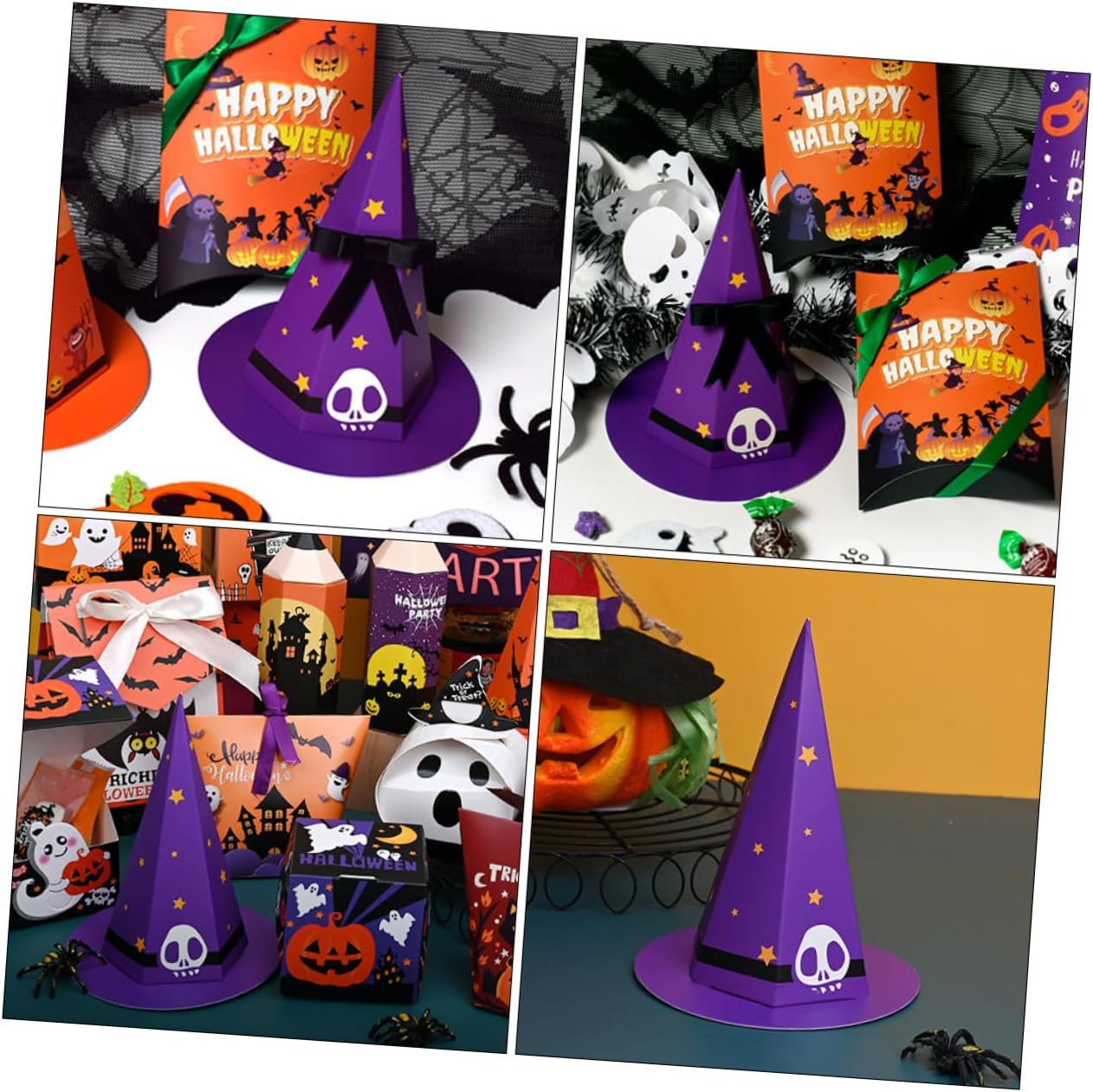 20Pcs Unique Cartoon Hat Candy Boxes for Halloween Holding Case for Party Supplies Trick-Treat Treats and Festive Celebrations image number 5