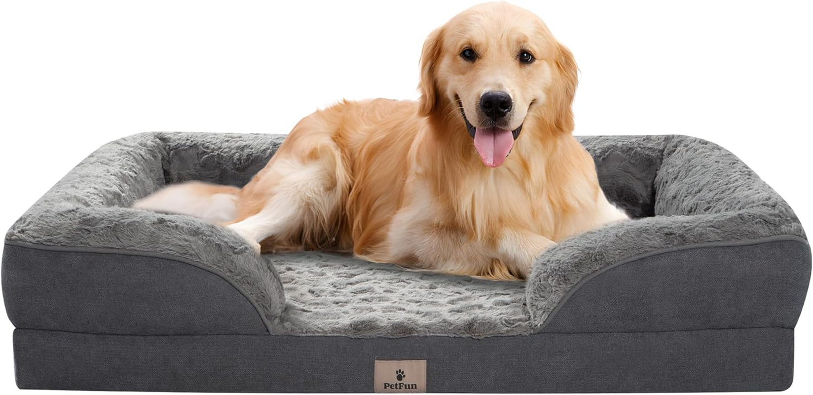 XXL Orthopedic Dog Bed - Washable Dog Sofa Beds for Giant Dogs, Supportive Foam Pet Couch Bed with Removable Washable Cover, Waterproof Lining and Nonskid Bottom image number 6