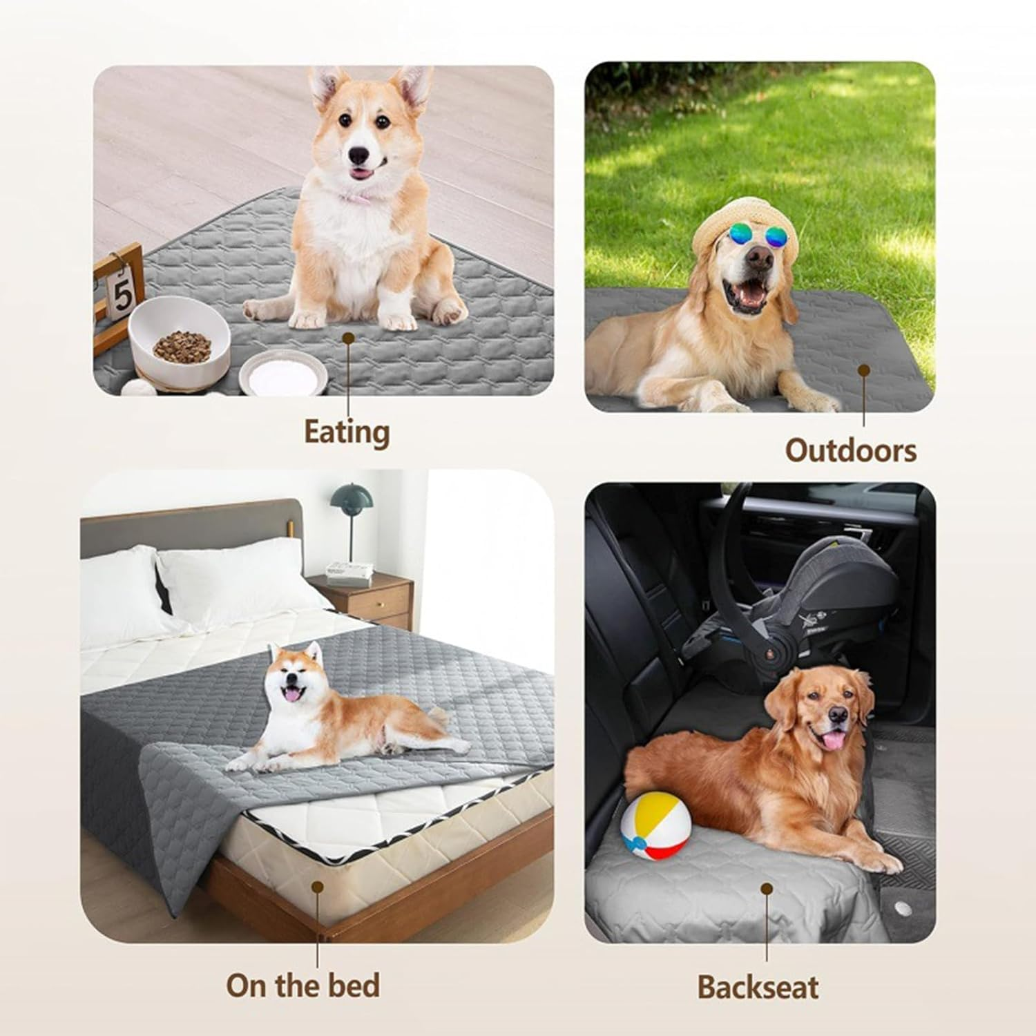 100% Double-Sided Waterproof Dog Bed Cover Pet Blanket Sofa Couch Furniture Protector for Kids Children Dog Cat, Reversible (130X200Cm (Pack of 1), Dark Grey/Light Grey) image number 1